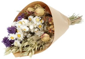 Droogbloemen, kegelboeket, pastel blauw