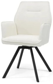 Eetkamerstoel - Tina - stof Teddy wit