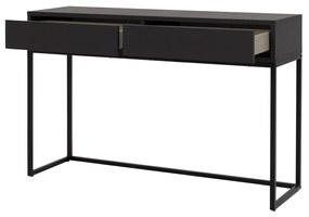 Tenzo Lipp Sidetable Met 2 Lades Zwart - 118 X 36cm.