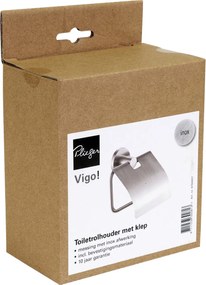 Plieger Vigo toiletrolhouder met klep geborsteld chroom