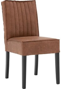 Goossens Basic Eetkamerstoel Tura cognac micro leer leuning, stijlvol landelijk