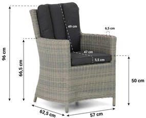 Tuinset 6 personen 240 cm Wicker Taupe Garden Collections Venerdi/Boston