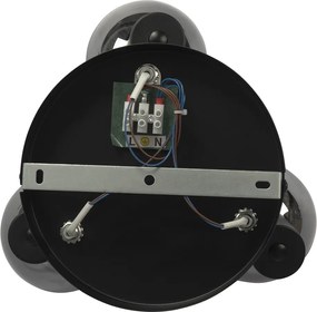 Smart plafondspot zwart met smoke glas incl. 3 Wifi P45 - Vidro