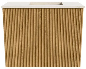 Mondiaz Joya DLux 50cm toiletmeubel oak met wastafel faye rechts zonder kraangat meli
