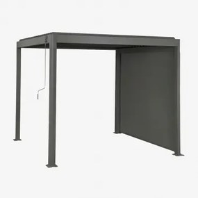 Bioclimatische Pergola Met Lamellen En Zijdoek Van Aluminium Druvia Grijs – Grafiet & Pergola Van 3x3 M Met 1 Zonnescherm Van 3 M - Sklum