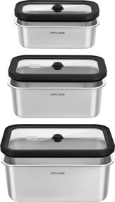 ZWILLING Fresh & Save STAINLESS Vacuümdozenset, S/M/L / 6-delig, Roestvrij staal, Zilver - Fresh & Save STAINLESS - ZWILLING