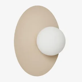 Anine Badkamerwandlamp Van Metaal En Glas Tapioca Beige & Ø30 Cm - Sklum