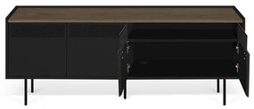 TemaHome Radio Zwart Tv-meubel Met Walnoot Blad - 160x43x60cm.
