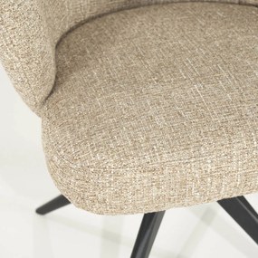 Eleonora Connor Eetkamerstoel Draaibaar Taupe Stof