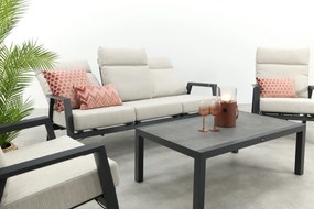 Lagos/Atlanta stoelen & 3-zitsbank loungeset 5-delig verstelbaar - Antraciet