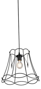 Retro hanglamp zwart 35 cm - Granny Frame Retro Minimalistisch E27 Draadlamp rond Binnenverlichting Lamp