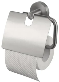 Haceka Kosmos Toiletrolhouder - met klep - geborsteld RVS 1208601