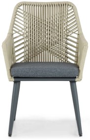 Tuinstoel Aluminium/rope Taupe-naturel-bruin Coco Vedra