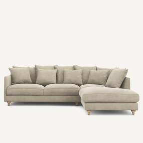 Linnen fluwelen hoekslaapbank, LAZARE