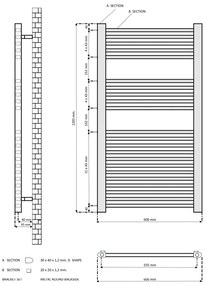 Eastbrook Rion handdoekradiator 60x120cm 740W antraciet