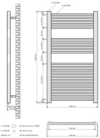 Eastbrook Rion handdoekradiator 60x120cm 740W wit glans