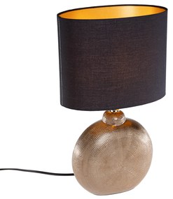 Moderne tafellamp brons 39 x 23 cm incl. LED - Kygo Landelijk E14 ovaal Binnenverlichting Lamp