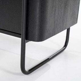 Eleonora James Smalle Stellingkast Zwart Mangohout - 96x46x210cm.