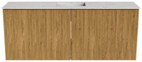 Mondiaz Joya DLux 100cm toiletmeubel oak met wastafel faye midden 1 kraangat opalo