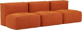 Soft Zitzak Indoor 3 Seater Open - Orange Jaquard