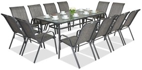 Metalen tuinmeubel Modena voor 12 personen met grote tafel Garden Point grijs