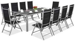 Garden Point aluminium tuinmeubelen met grote Polywood Verona tafel voor 10 personen
