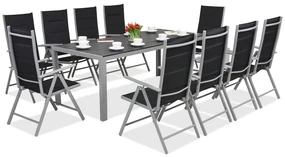 Garden Point aluminium tuinmeubelen met grote Polywood Verona tafel voor 10 personen