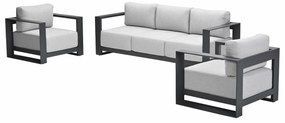Garden Impressions Malakka loungeset 3 - delig carbon black/valley sand