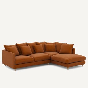 Linnen fluwelen hoekslaapbank, LAZARE