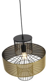 Design hanglamp goud met zwart 40 cm - Tess