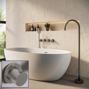 Saniclear Plus Curved inbouw badkraan met vrijstaande uitloop RVS