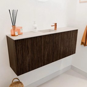 Mondiaz Joya DLux 100cm toiletmeubel walnut met wastafel faye midden 1 kraangat meli