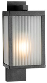 Buiten wandlantaarn zwart met ribbel glas IP44 - Charlois