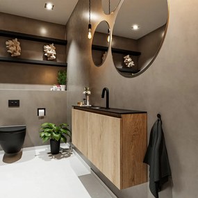 Mondiaz Ture 120cm toiletmeubel washed oak met wastafel urban midden 1 kraangat