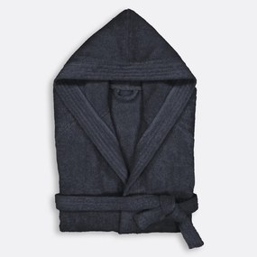 Badjas met kap in bouclette badstof 450 g/m2, Haxel