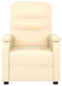 vidaXL Fauteuil verstelbaar kunstleer crèmekleurig