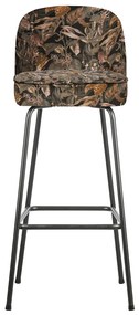 BePureHome Vogue Barstoel Met Bloempatroon 80 Cm Bouquet Zwart
