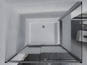 Mexen Apia schuifdouchecabine 100 x 80 cm, witte strepen, chroom + Rio douchebak - 840-100-080-01-20-4510