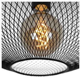 Lucide Mesh plafondlamp 45cm 1x E27 zwart