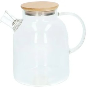 Theepot met bamboe deksel, glas, 1,6 l