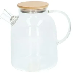 Theepot met bamboe deksel, glas, 1,6 l