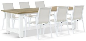 Tuinset 6 personen 260 cm Aluminium/textileen Wit Lifestyle Garden Furniture Fiora/Los