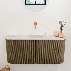 Mondiaz Joya DLux 95cm toiletmeubel ronding links/rechts dusk met wastafel faye midden zonder kraangat ostra