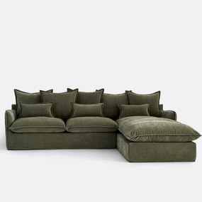 Hoekbank rechts, met afneembare hoes, 4-zits, in gemêleerd polyester, ODNA
