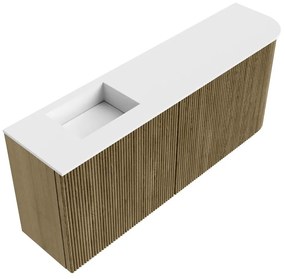 Mondiaz Joya 100cm toiletmeubel ronding rechts dusk met wastafel faye links zonder kraangat talc