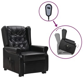 vidaXL Sta-opstoel verstelbaar glanzend kunstleer zwart