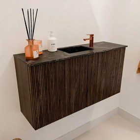 Mondiaz Joya DLux 80cm toiletmeubel walnut met wastafel faye midden 1 kraangat lava