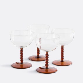Set van 4 borosilicaat glazen, Toni