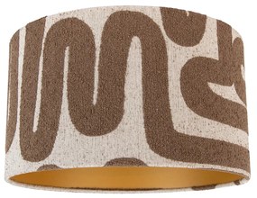 Stoffen lampenkap bruin met beige gestreept 35/35/20 Modern cilinder / rond rond