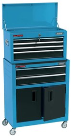 Draper Tools Rolkast met gereedschapskist 61,6x33x99,8 cm blauw
